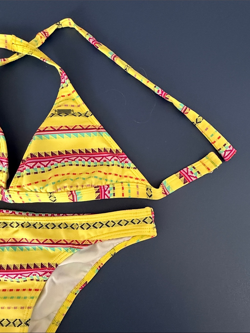 Roxy Yellow Patterned Triangle Bikini - Picture 4 of 7